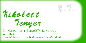 nikolett tenyer business card